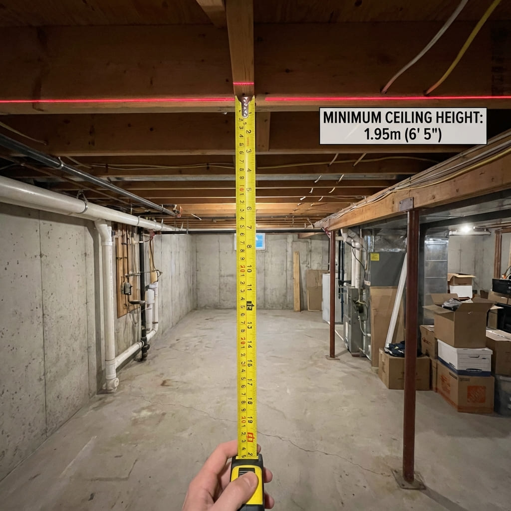 Ontario Building Code 1.95m Basement Ceiling Height Measurement
