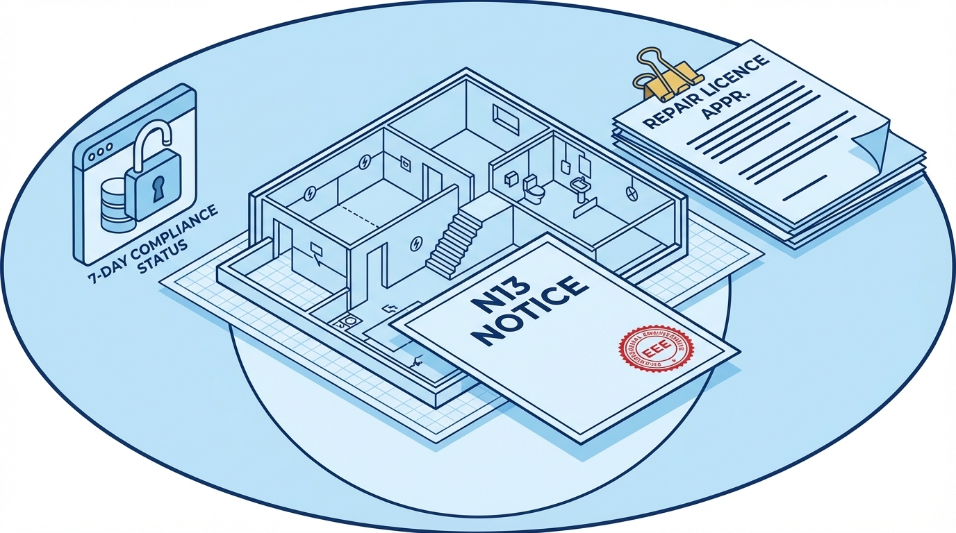 N13 Notice and 7-day Compliance Status