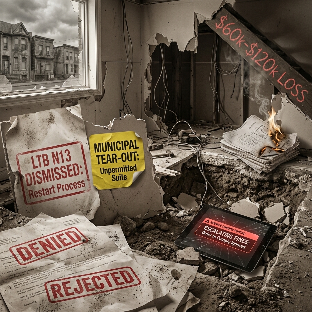 Unpermitted suite tear out and fines