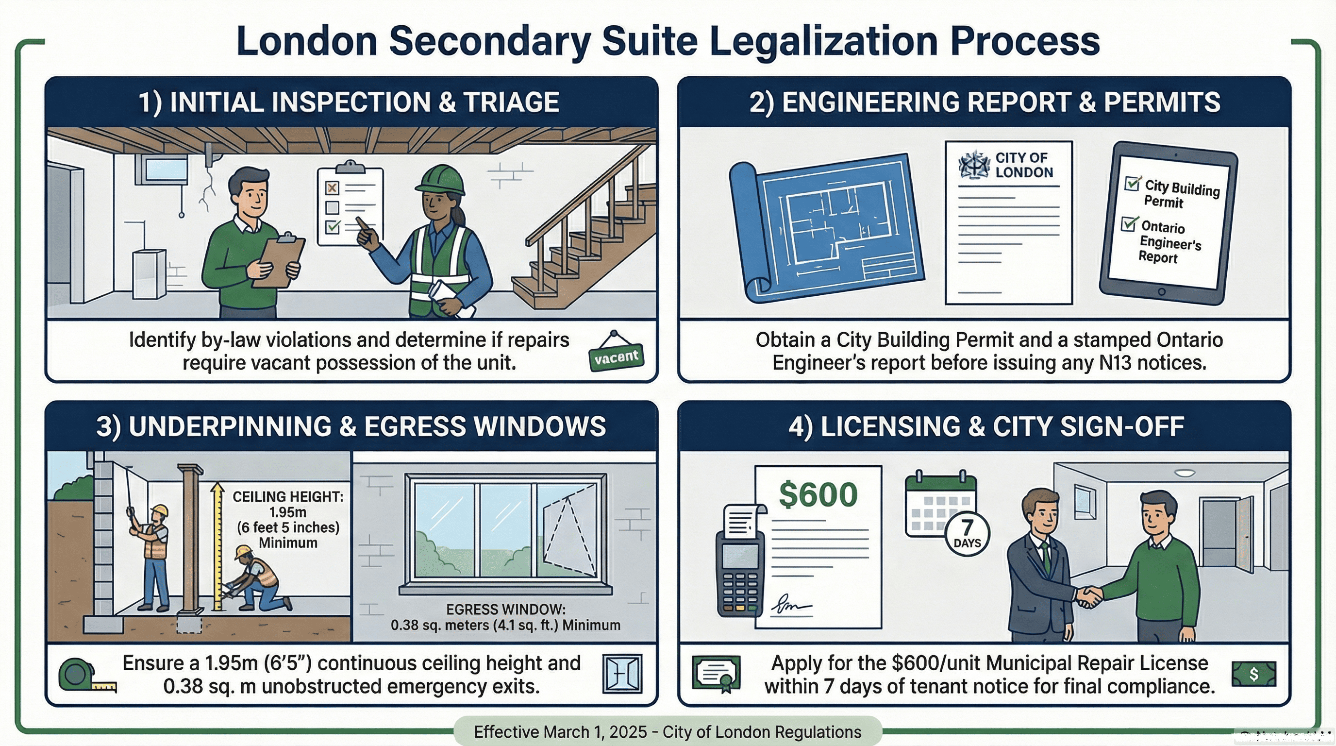 London Secondary Suite Legalization Process Infographic
